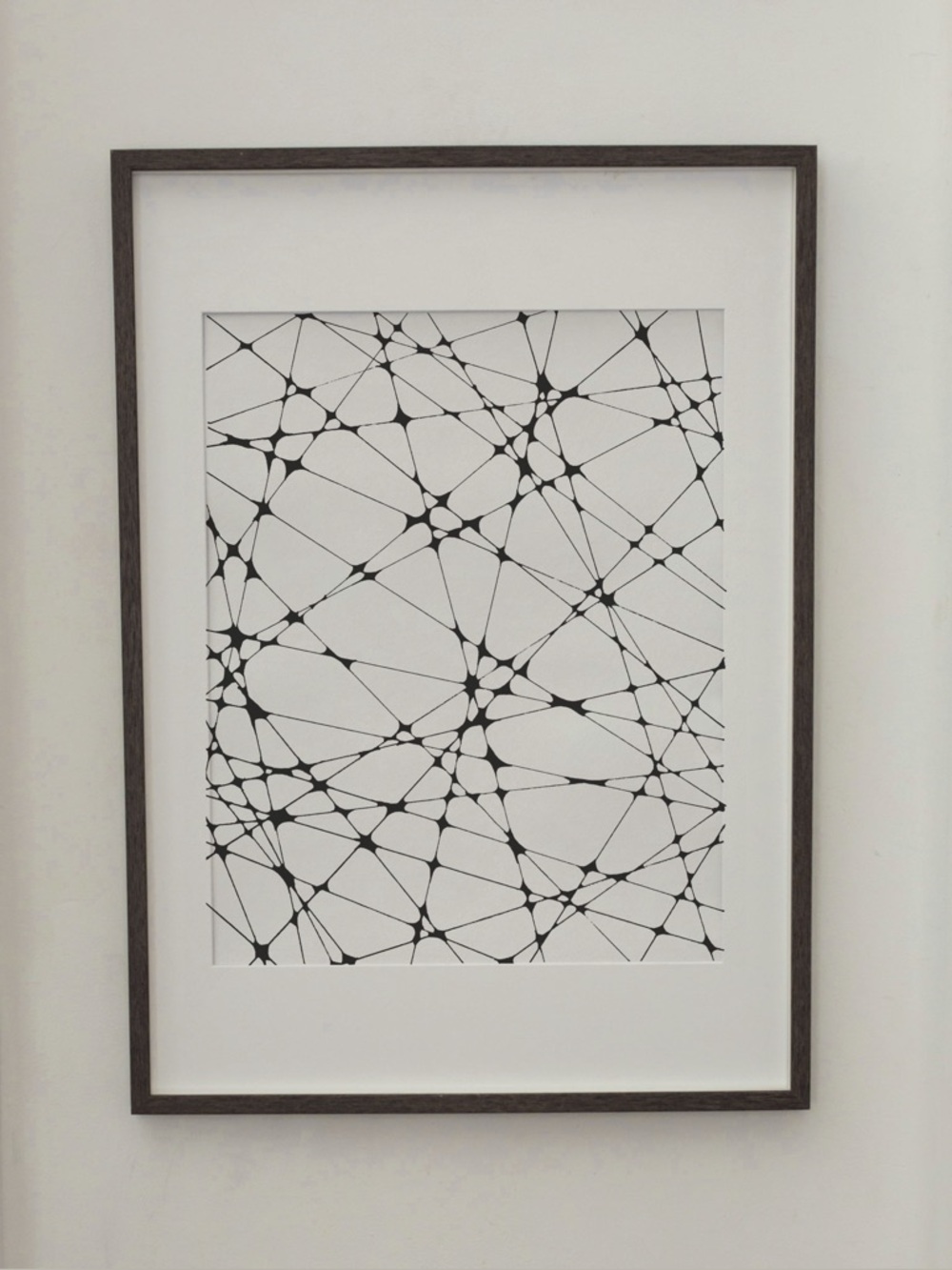 Minimalist Geometric spider web line art original drawing